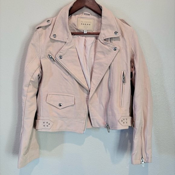 Blank NYC Moto Jacket, Color:Cream, Small, Modern Biker Casual Punk Streetwear - Picture 1 of 12